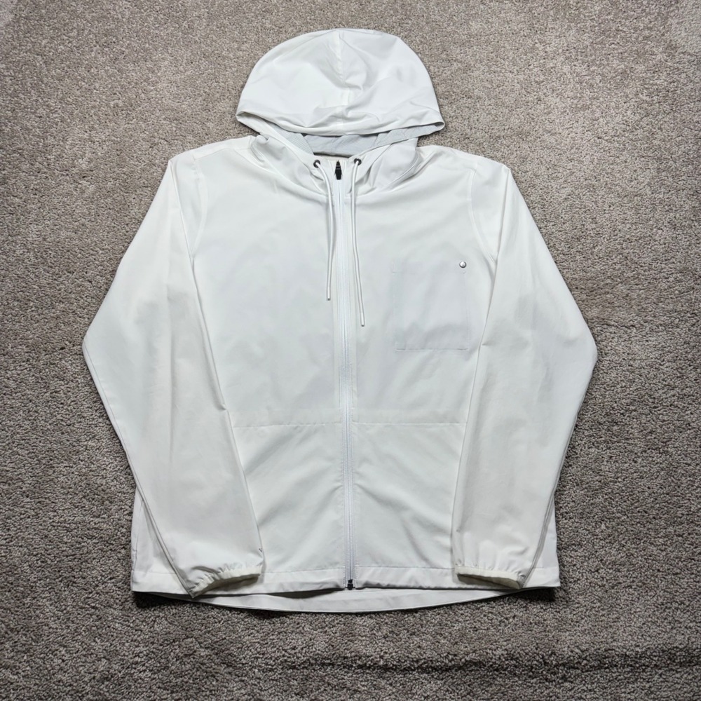 Vuori Womens Outdoor Trainer Shell Jacket White XL VW501 Full Zip Hooded